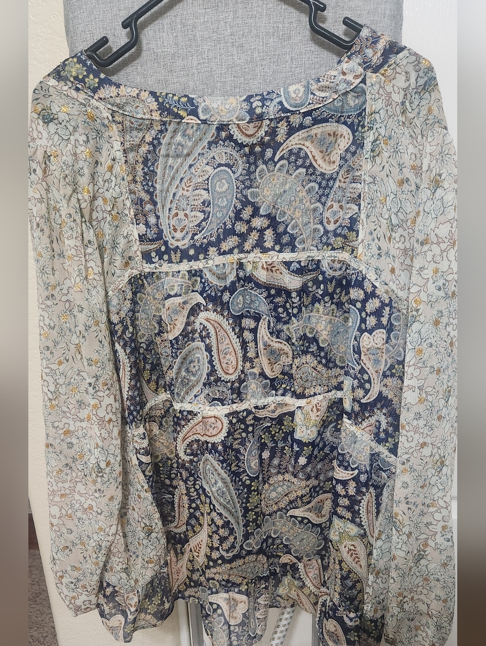 NWT Torrid Chiffon Mixed Print Paisley Top Size 1 - Picture 7 of 8